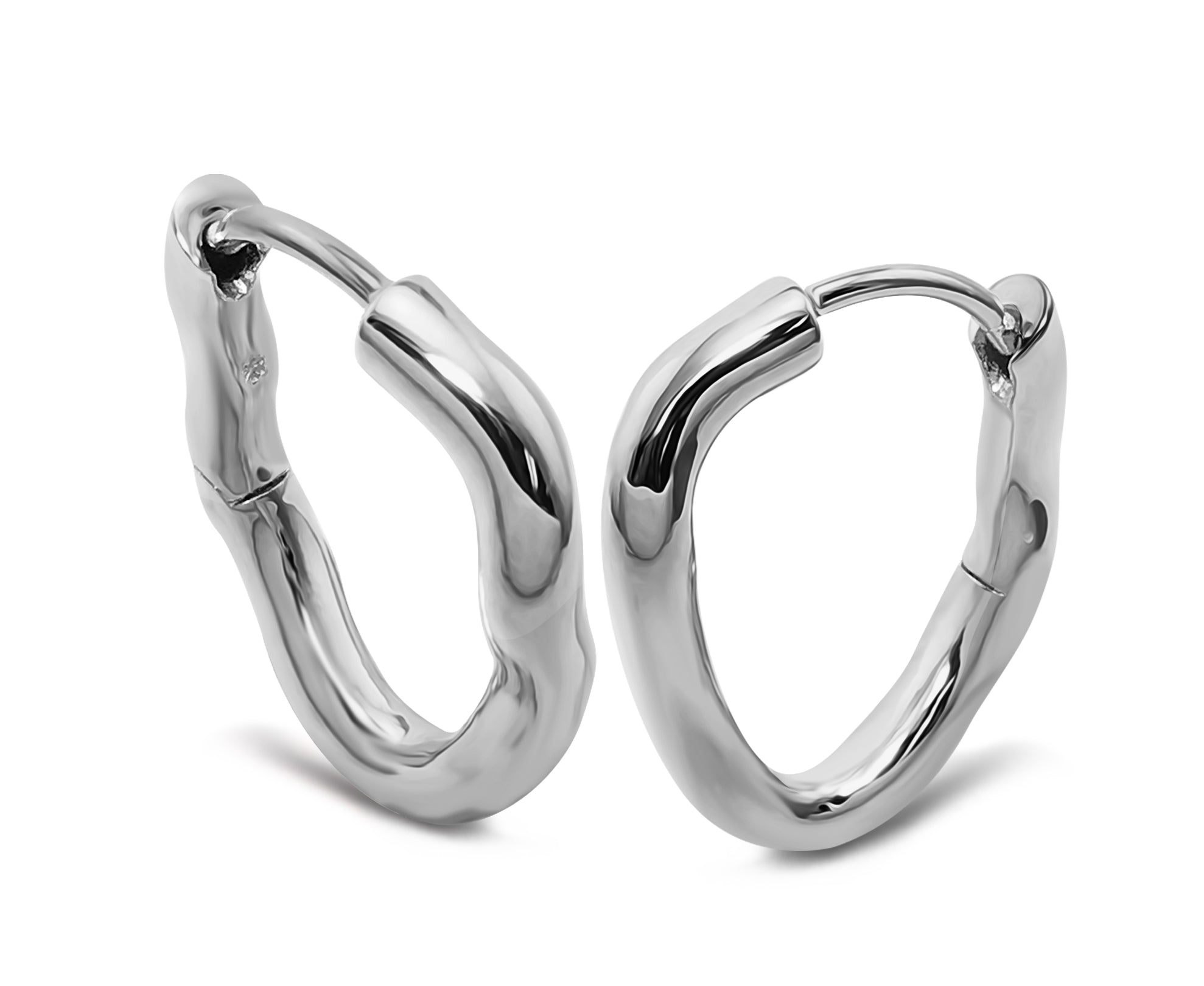 Twist Hoop Earrings - Silver