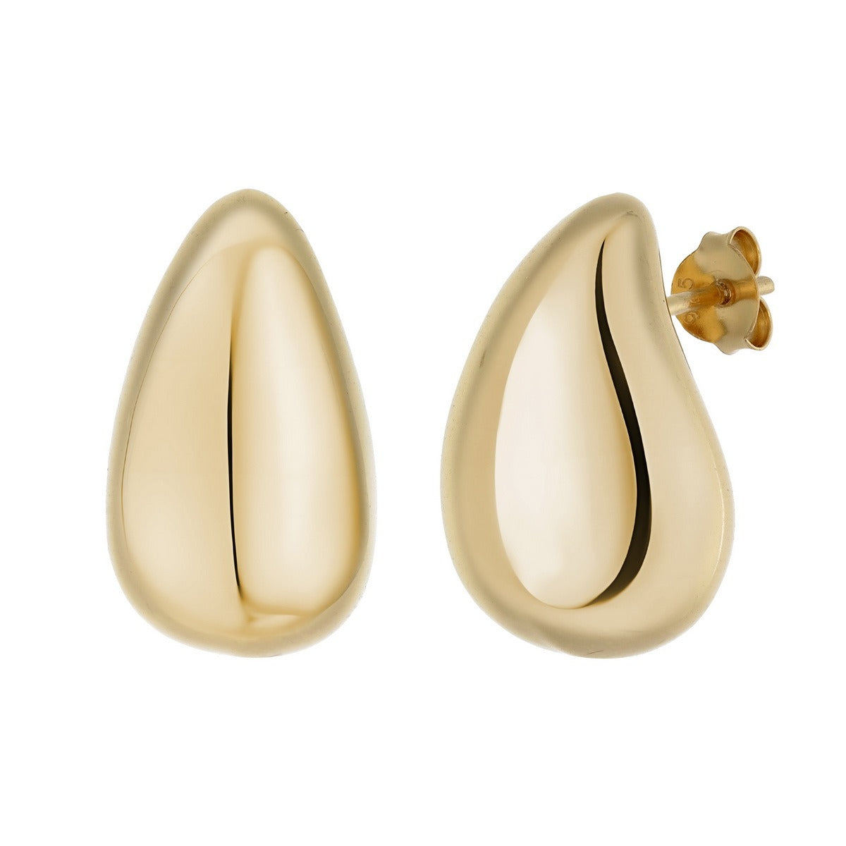 Minimal Teardrop Stud Earrings - Gold