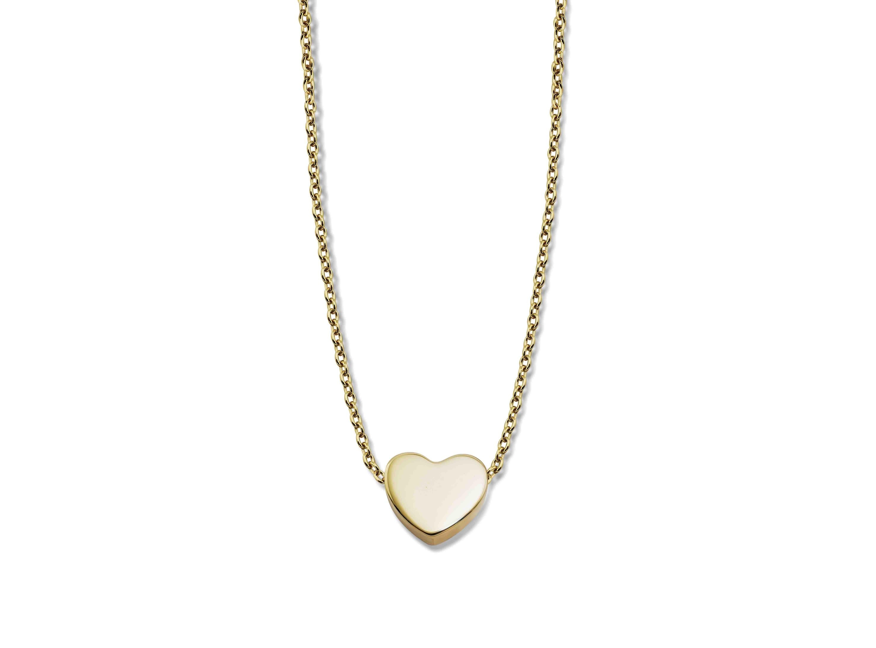Minimal Heart Pendant Necklace - Gold